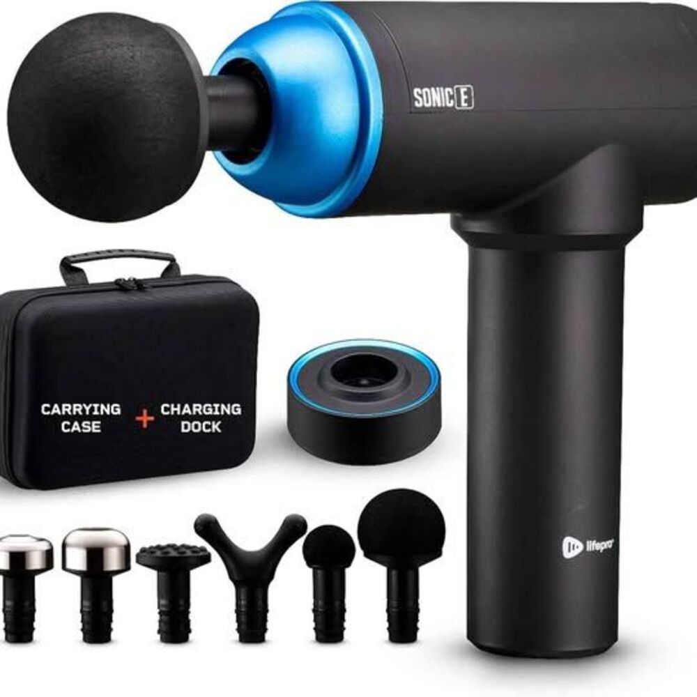 LIFEPRO SONIC E PERCUSSION MASSAGE GUN 6 HEADS 20 SPEED
